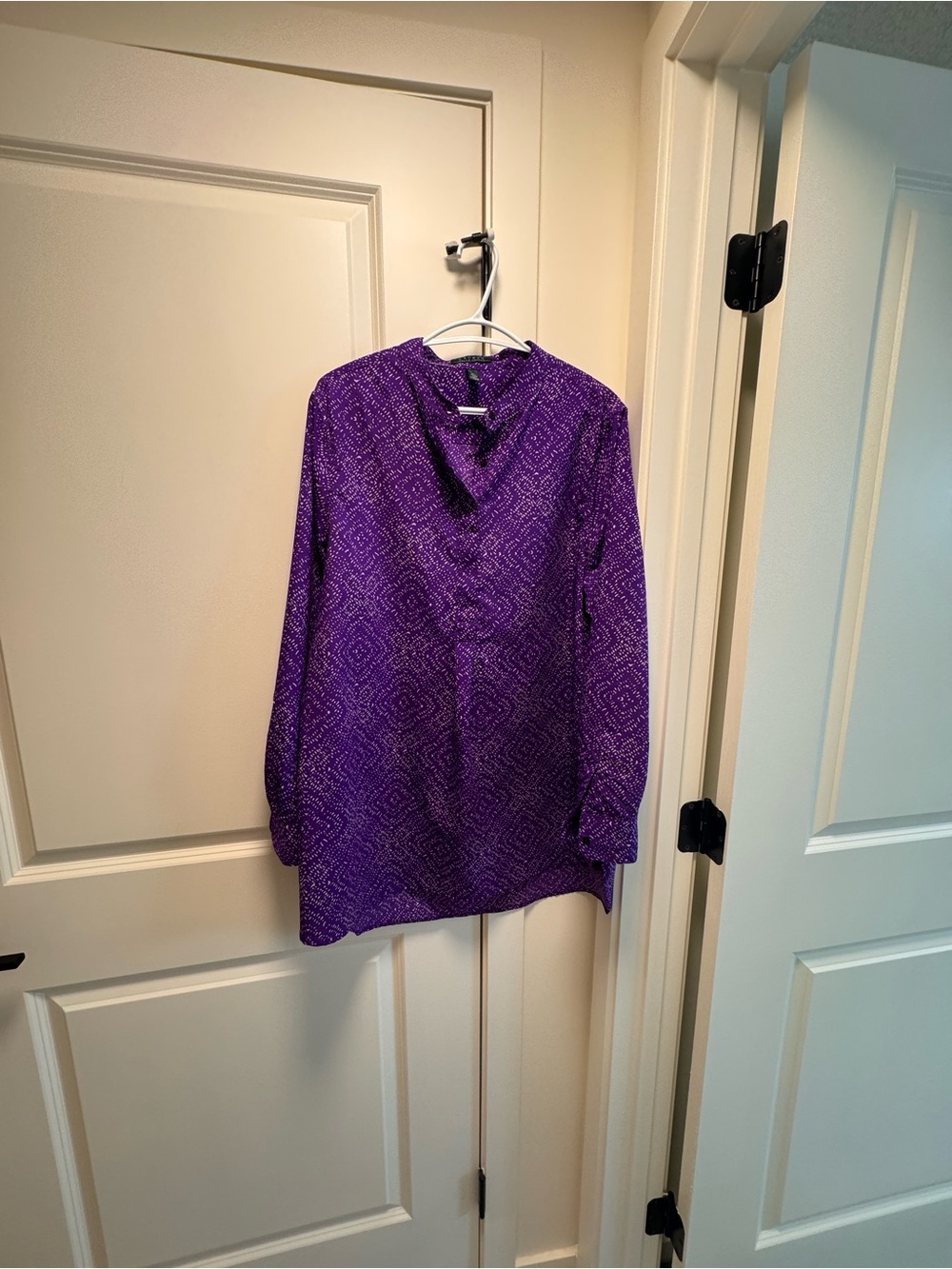 Ralph Lauren Purple Printed Long-Sleeve Blouse - Picture 2 of 3